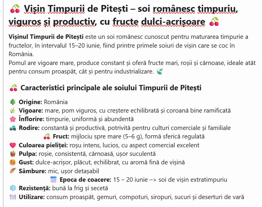 Visin Timpurii de Pitesti